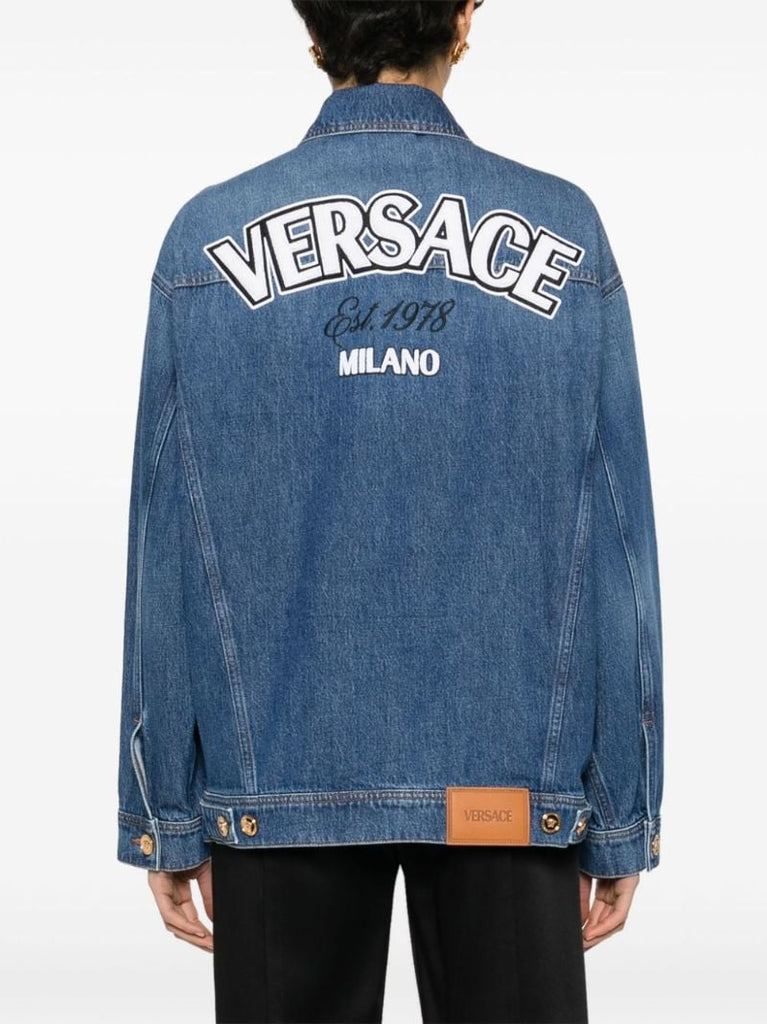Blue Logo-embroidered Denim Jacket
