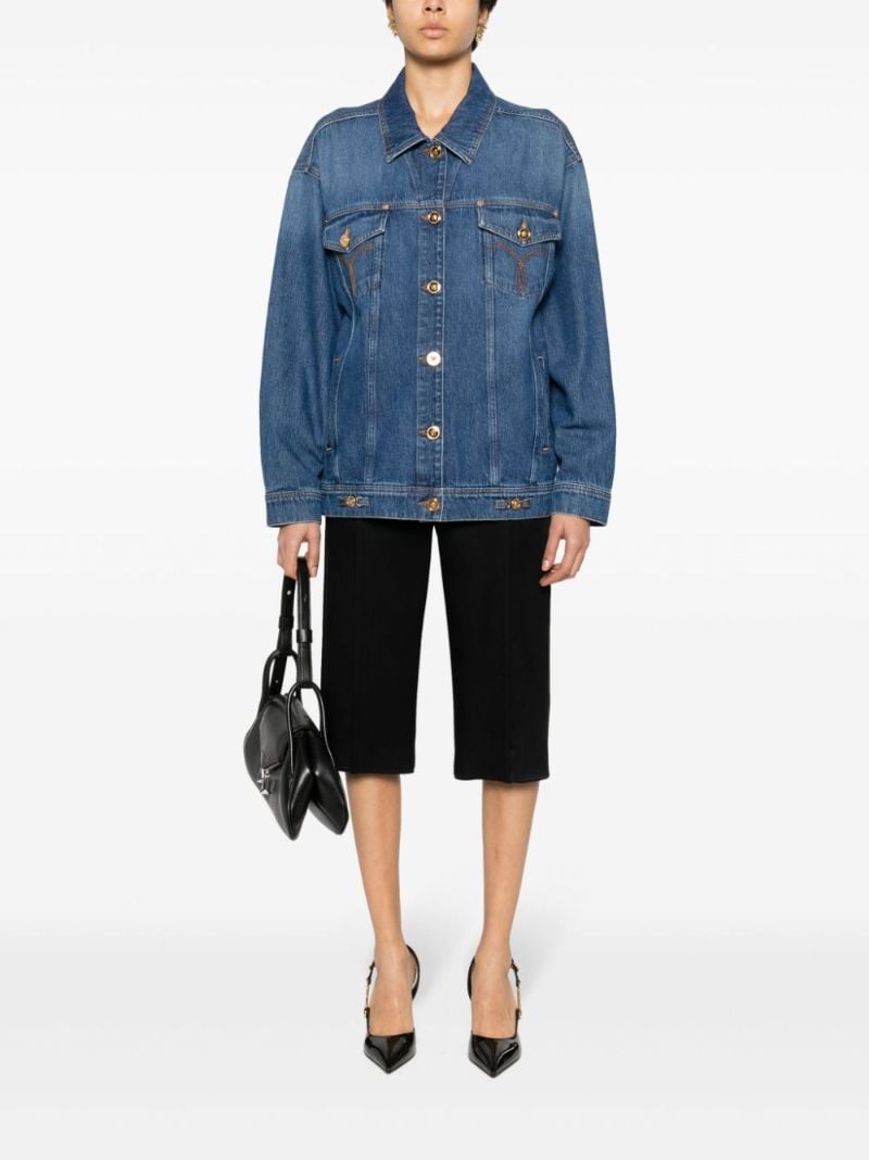 Blue Logo-embroidered Denim Jacket
