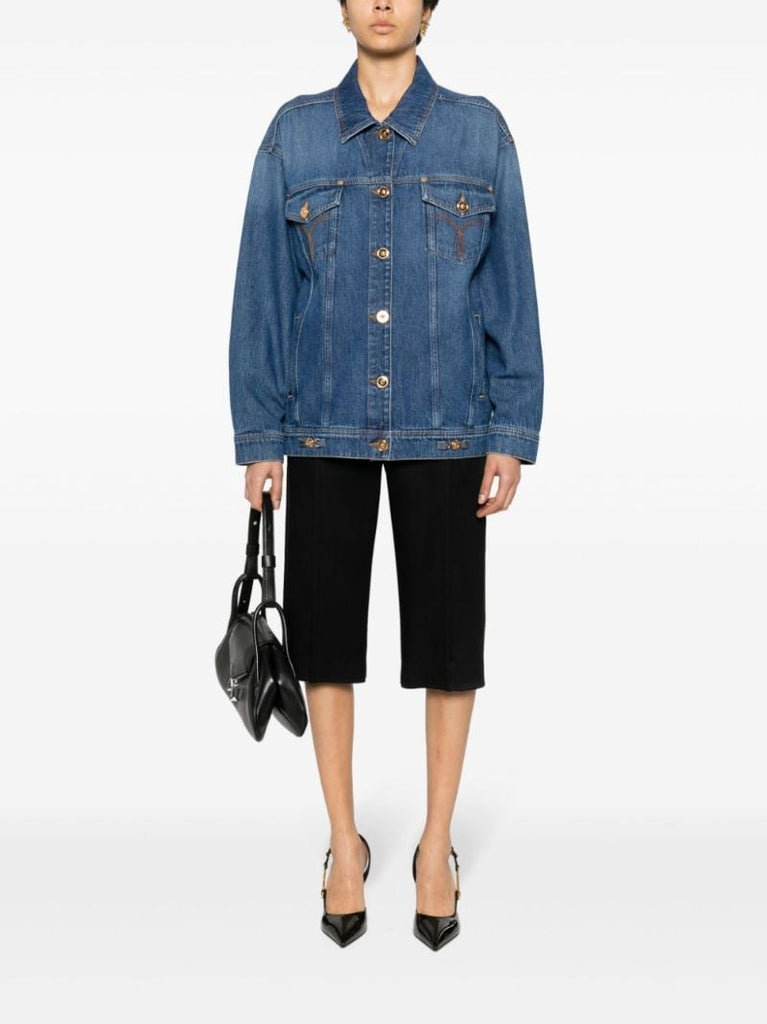 Blue Logo-embroidered Denim Jacket