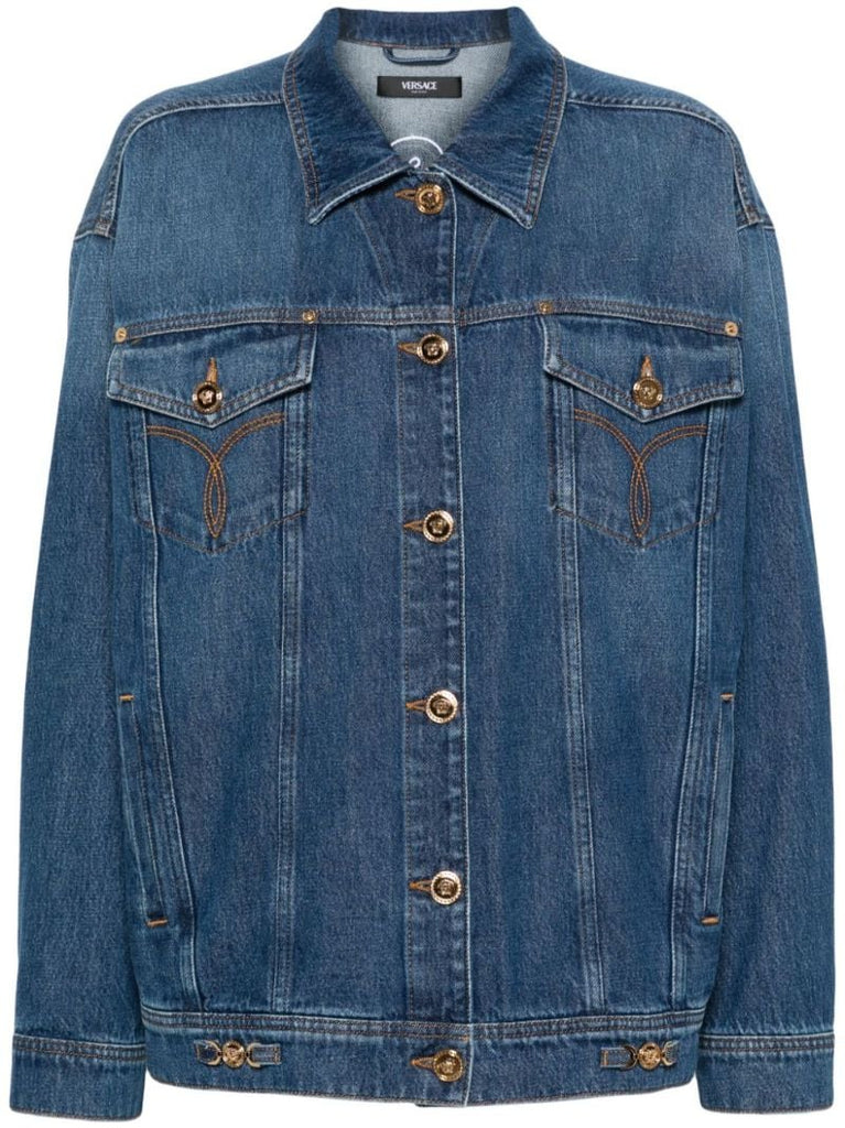 Blue Logo-embroidered Denim Jacket
