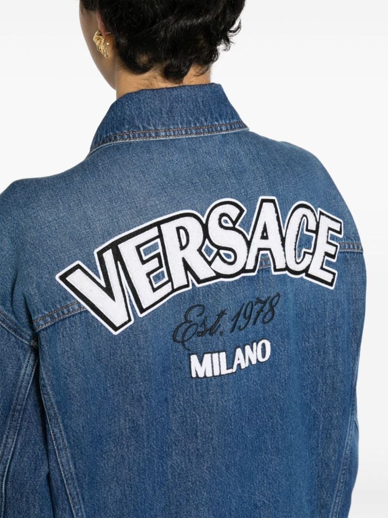 Blue Logo-embroidered Denim Jacket