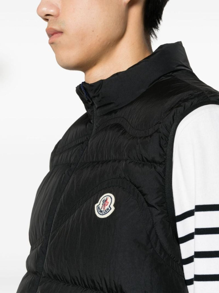 Black Logo-patch Padded Gilet