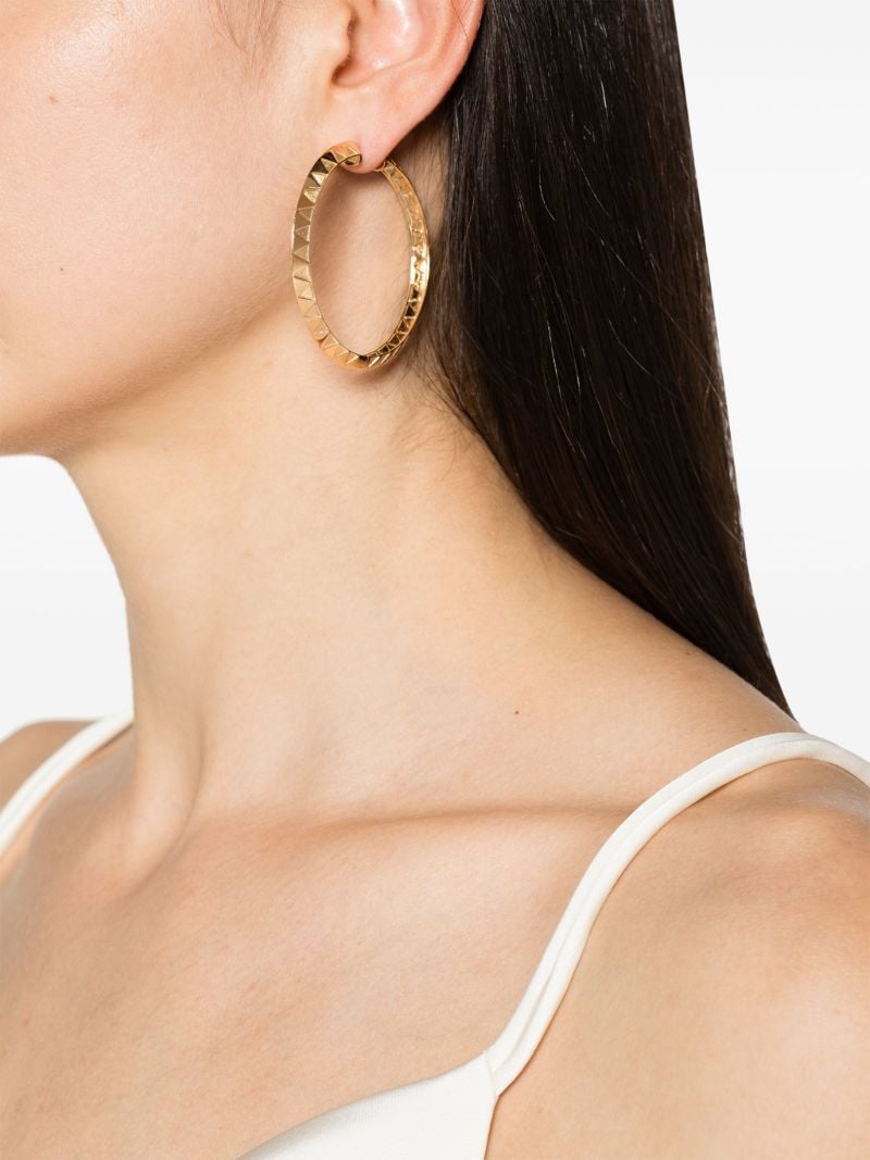 18k Yellow Gold Knife Edge Hoop Earrings