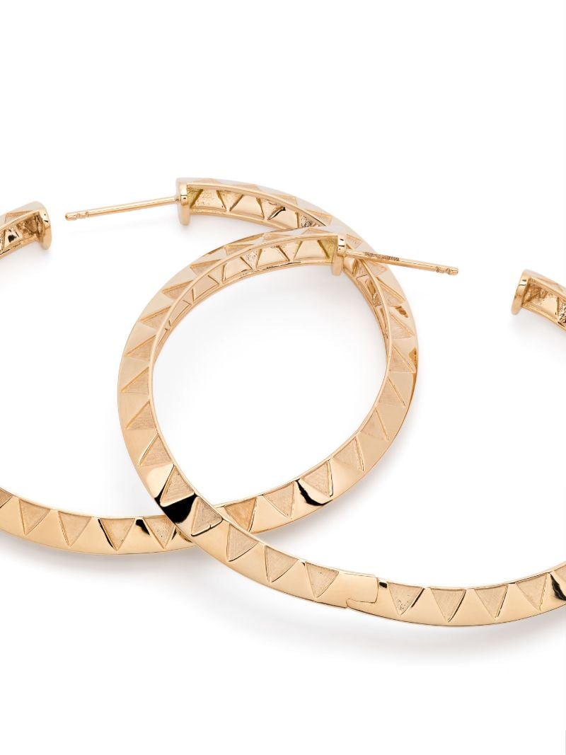 18k Yellow Gold Knife Edge Hoop Earrings
