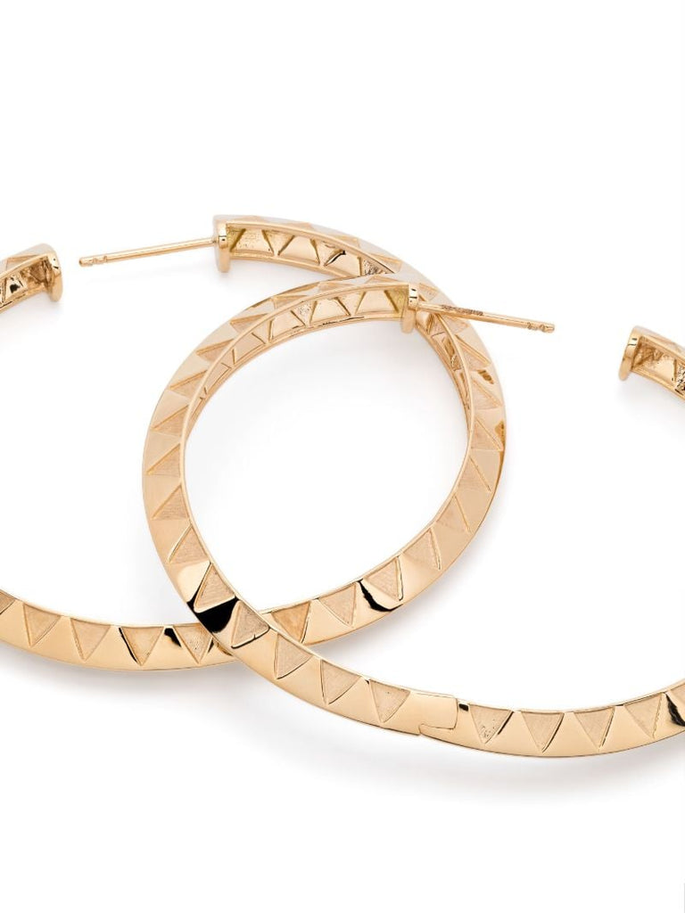 18k Yellow Gold Knife Edge Hoop Earrings