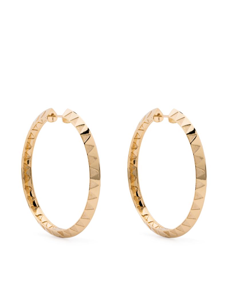 18k Yellow Gold Knife Edge Hoop Earrings