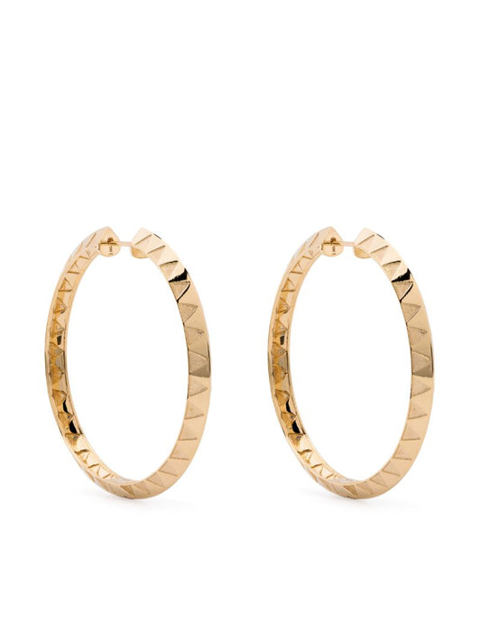 18k Yellow Gold Knife Edge Hoop Earrings
