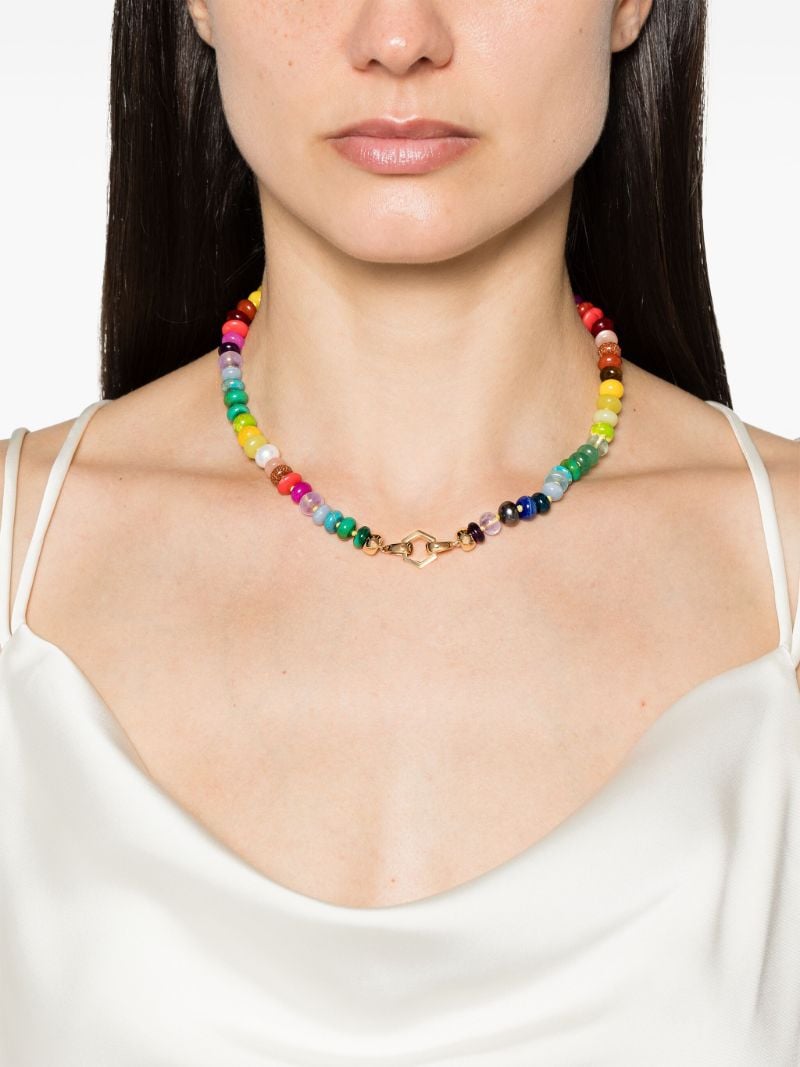 18k Yellow Gold Rainbow Bead Foundation Necklace