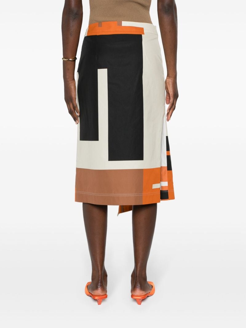 Neutral Maxi Ff Puzzle-print Midi Skirt