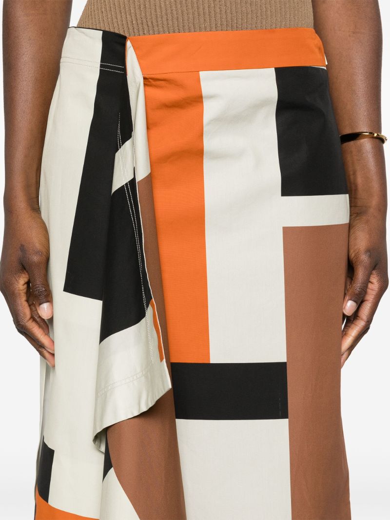 Neutral Maxi Ff Puzzle-print Midi Skirt