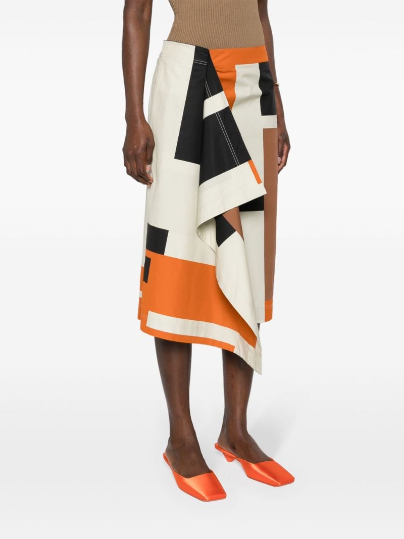 Neutral Maxi Ff Puzzle-print Midi Skirt