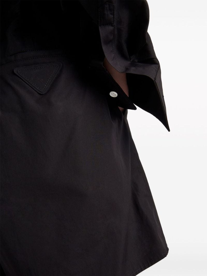 Black Cotton Tailored Shorts