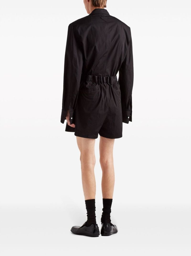 Black Cotton Tailored Shorts