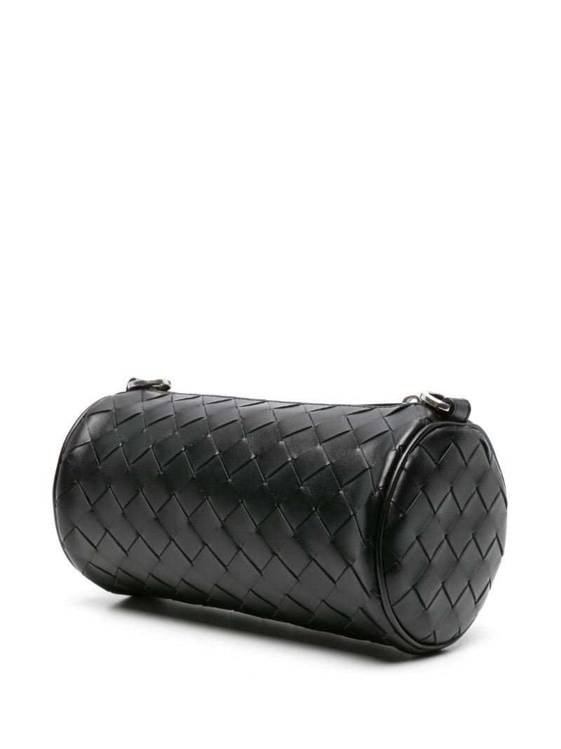 Black Mini Intrecciato Barrel Cross Body Bag