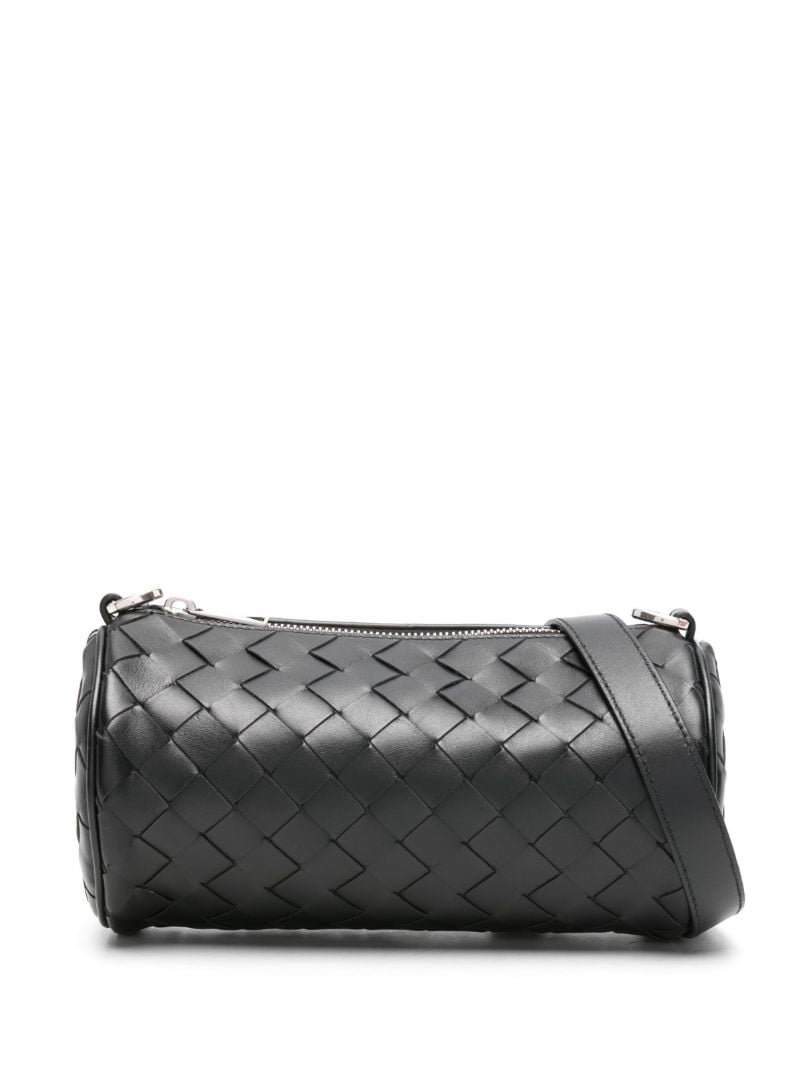Black Mini Intrecciato Barrel Cross Body Bag