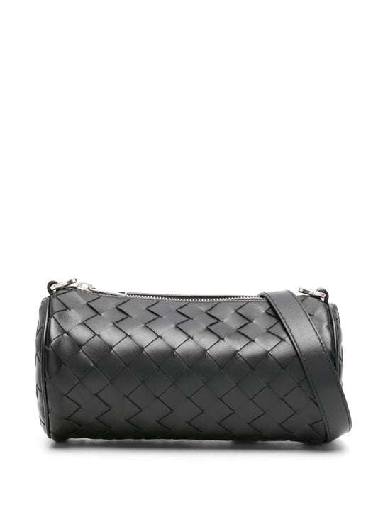 Black Mini Intrecciato Barrel Cross Body Bag