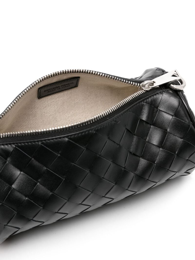 Black Mini Intrecciato Barrel Cross Body Bag