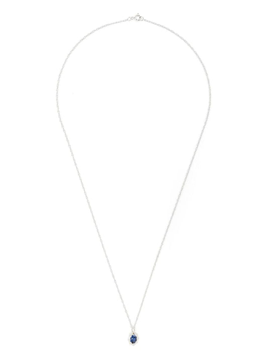 Sterling Silver Bamboo Sapphire Necklace