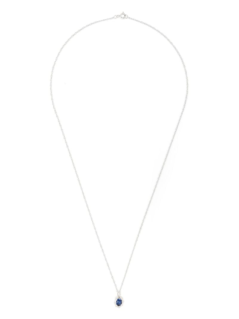 Sterling Silver Bamboo Sapphire Necklace