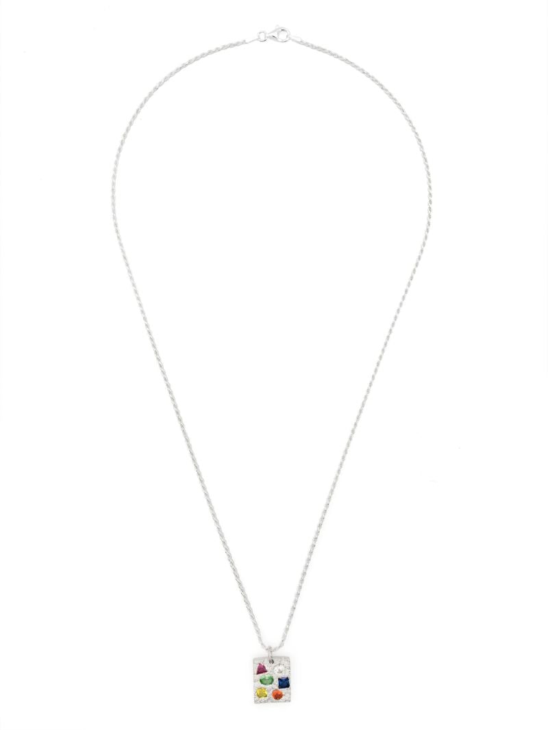 Sterling Silver Cottage Rose Garden Sapphire Necklace