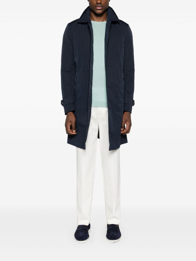 Blue Single-breasted Coat