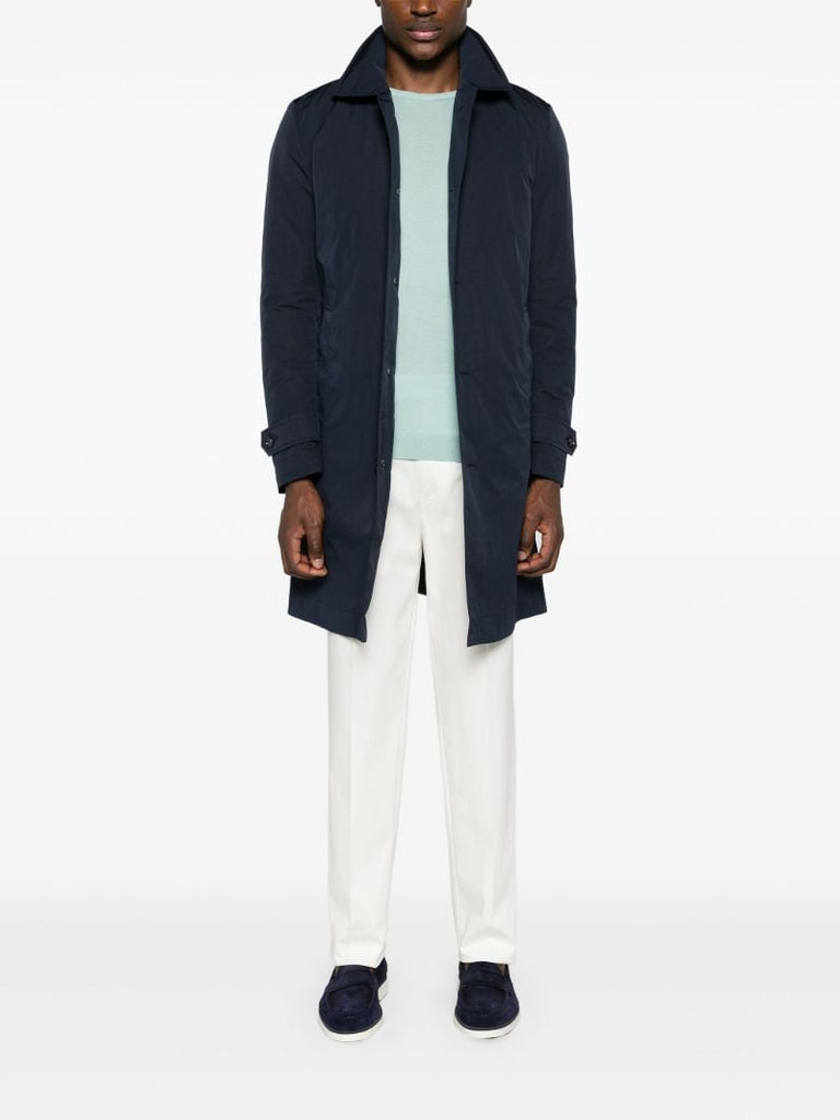 Blue Single-breasted Coat
