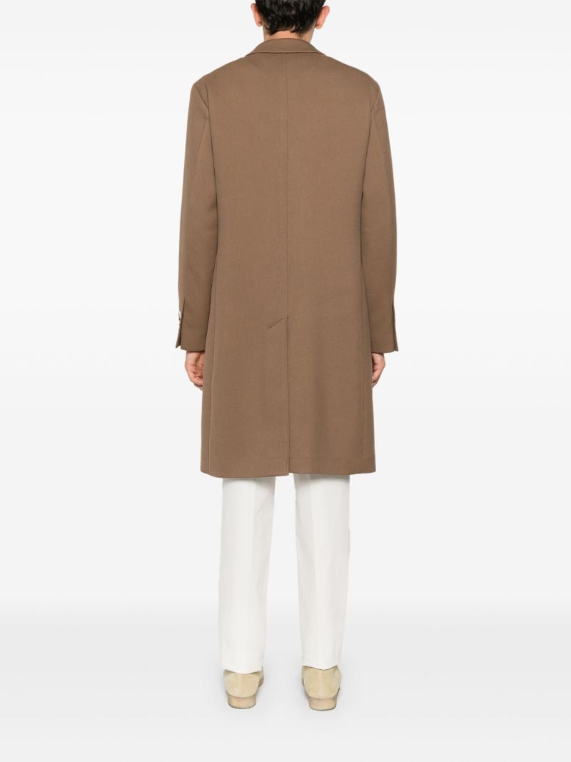 Brown Single-breasted Gabardine Coat