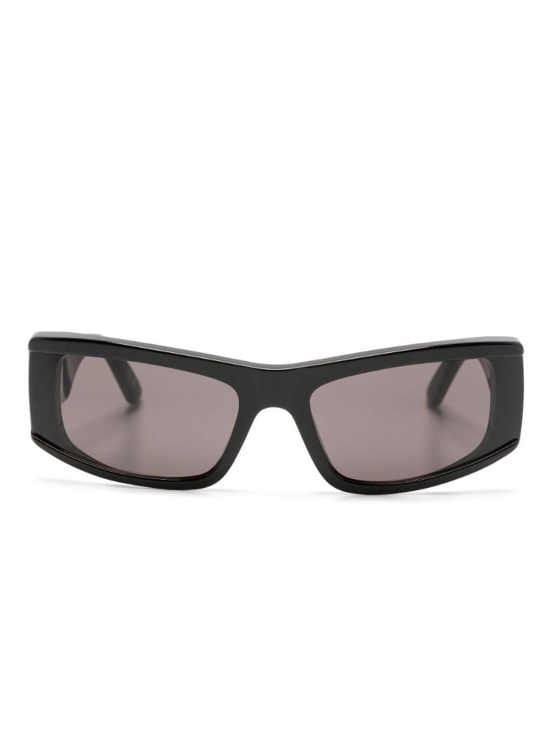 Black Logo Rectangular-frame Sunglasses