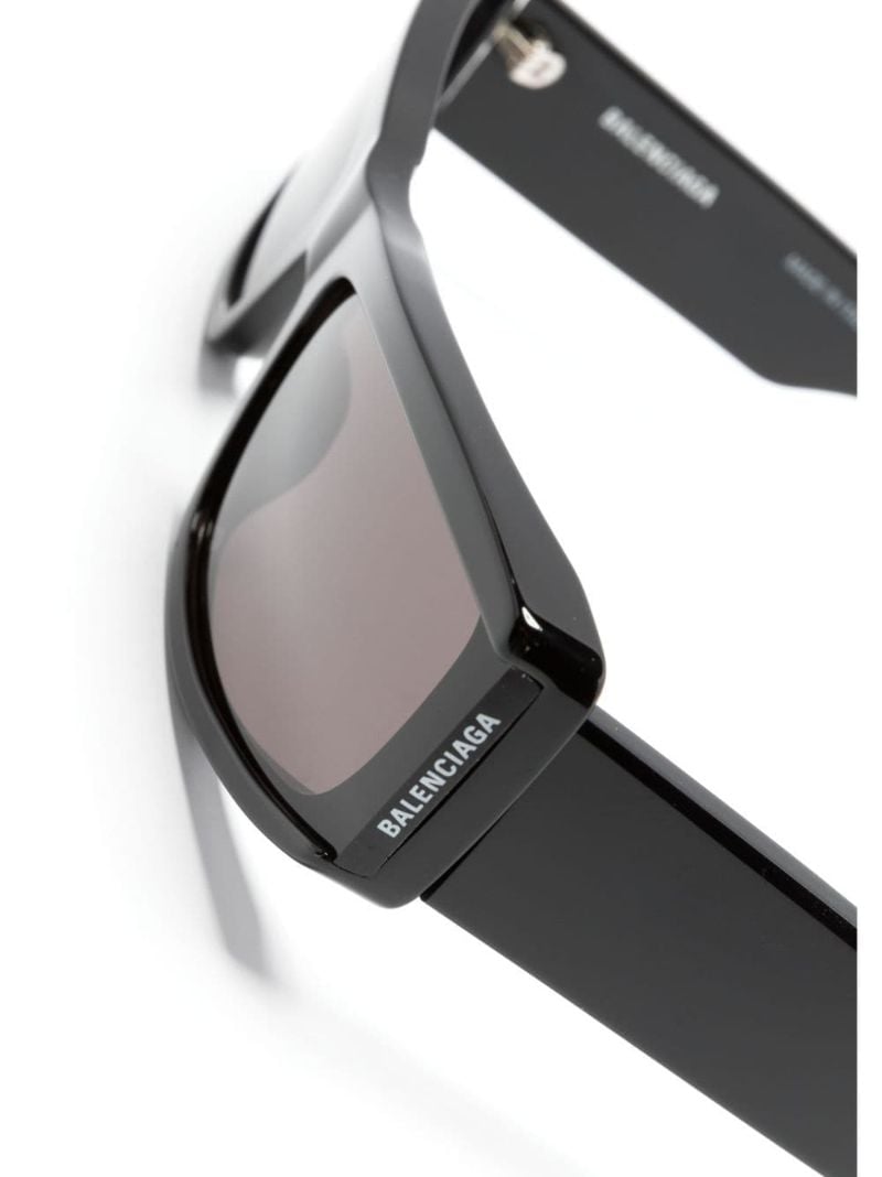 Black Logo Rectangular-frame Sunglasses