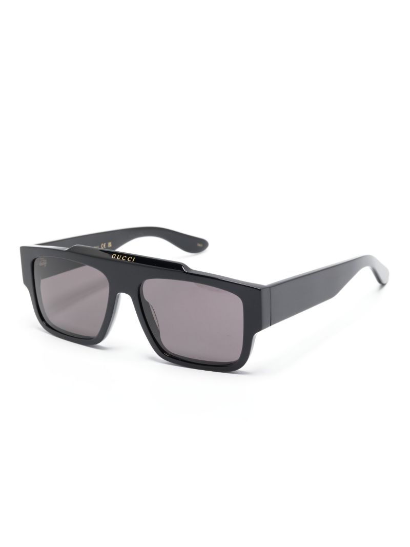 Black Rectangle Frame Tinted Sunglasses