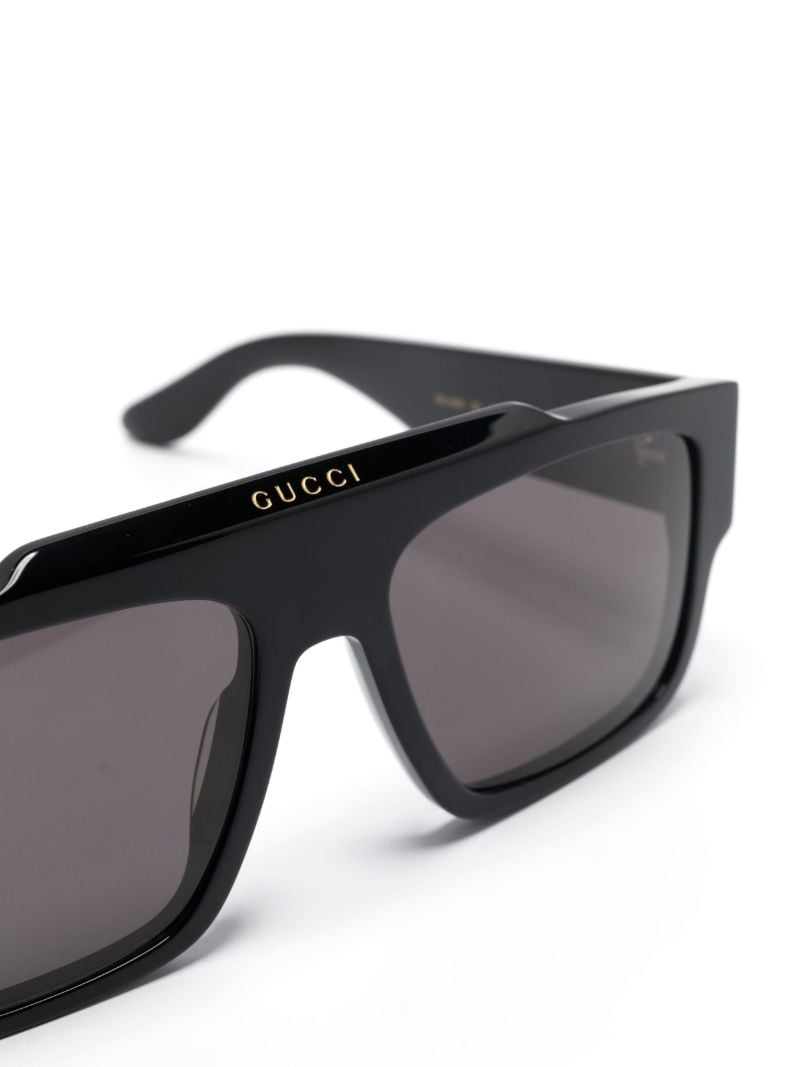 Black Rectangle Frame Tinted Sunglasses