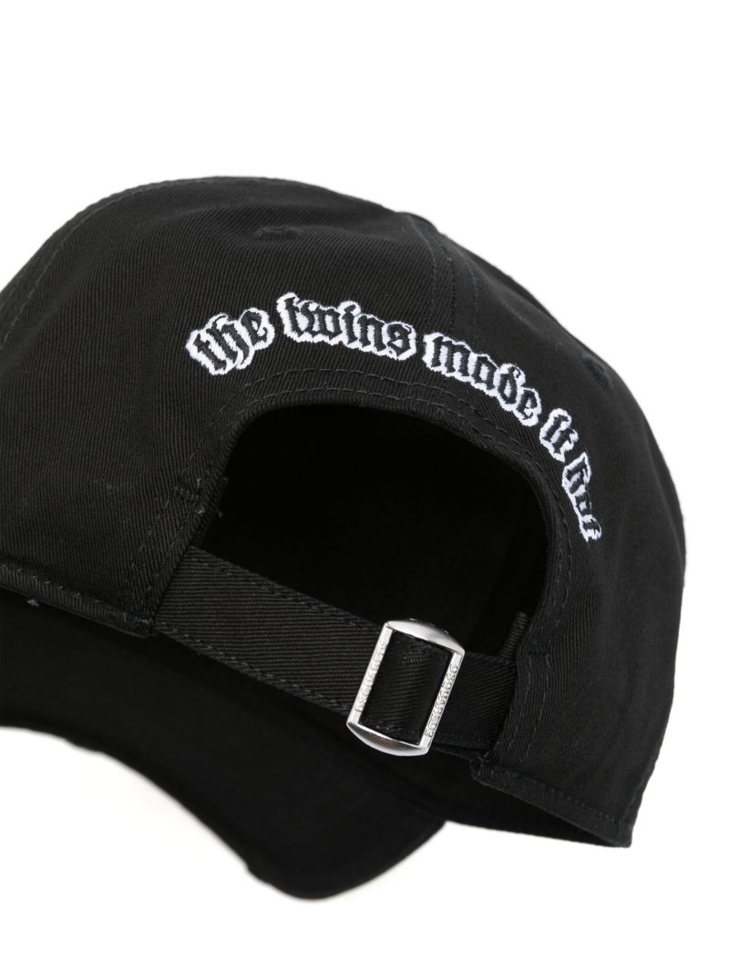 Black Rhinestone-logo Baseball Cap