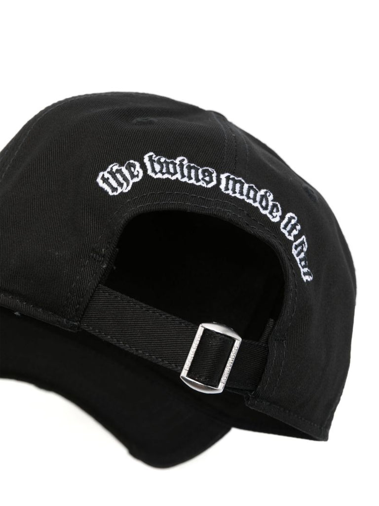 Black Rhinestone-logo Baseball Cap