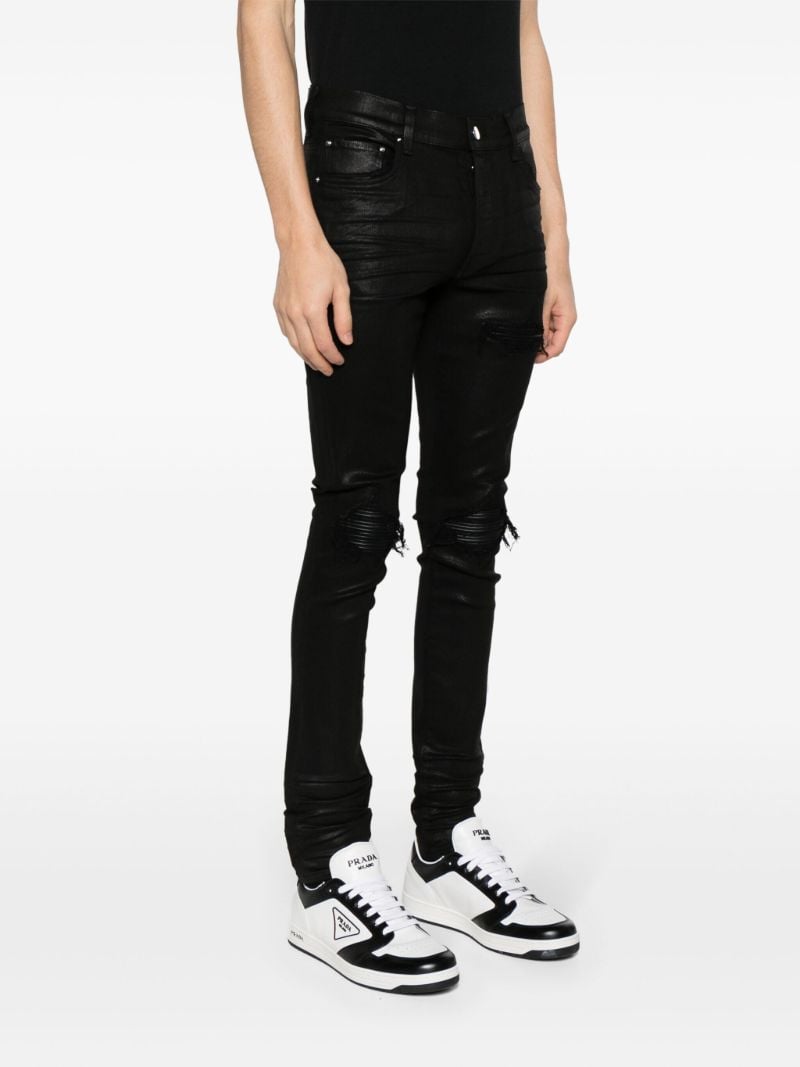 Black Mx1 Wax Skinny Jeans