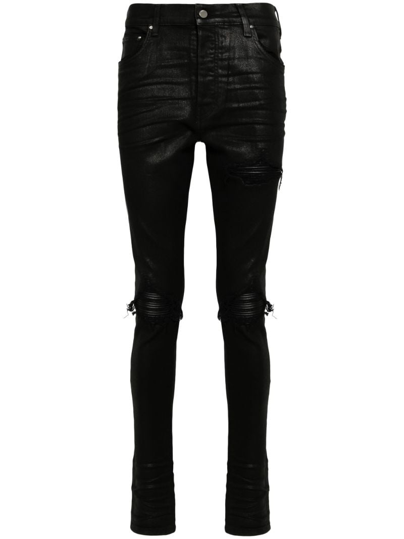 Black Mx1 Wax Skinny Jeans