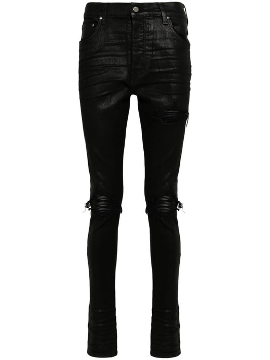 Black Mx1 Wax Skinny Jeans