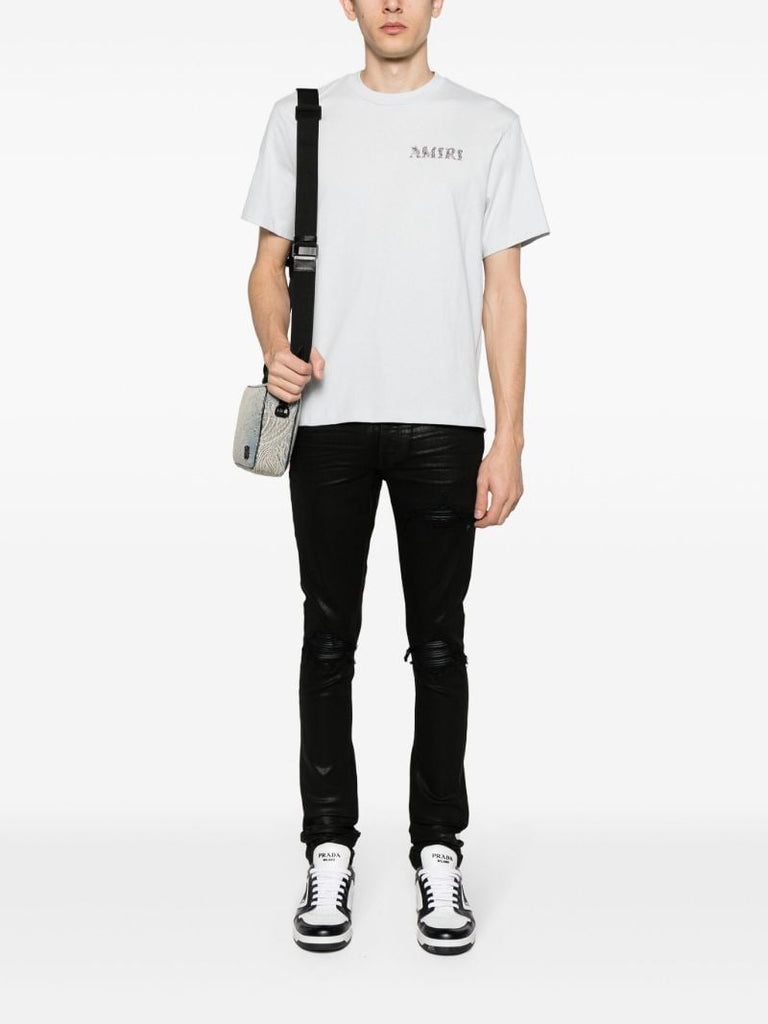 Black Mx1 Wax Skinny Jeans