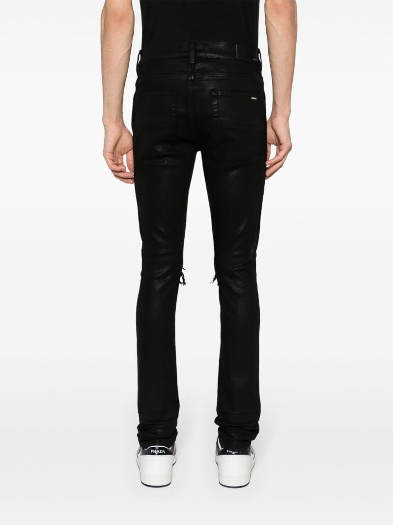 Black Mx1 Wax Skinny Jeans