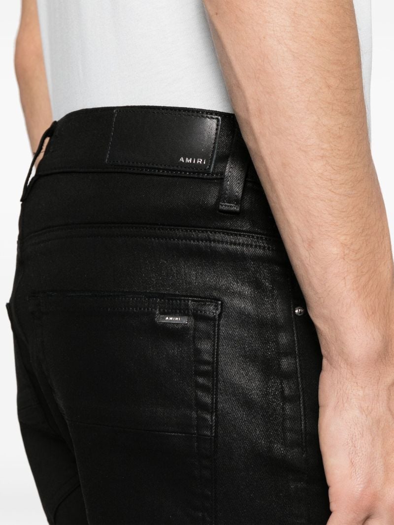 Black Mx1 Wax Skinny Jeans