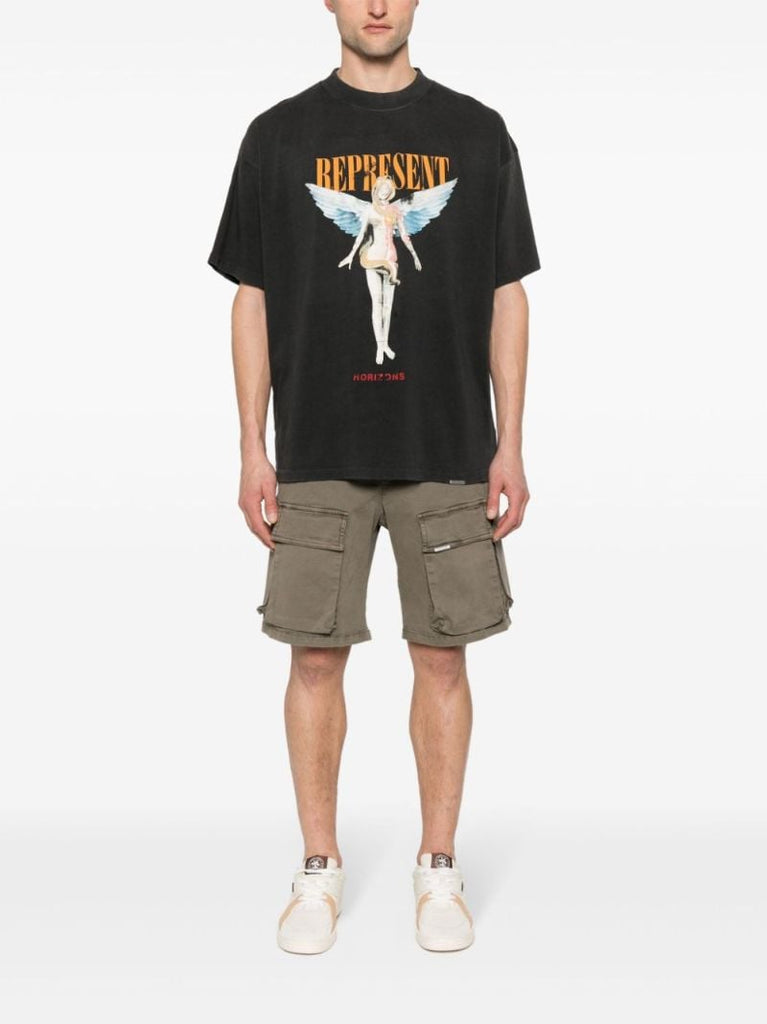 Black Graphic-print Cotton T-shirt