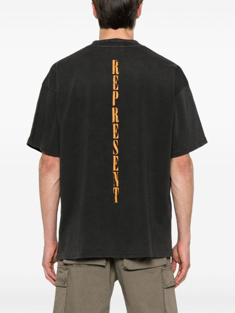 Black Graphic-print Cotton T-shirt