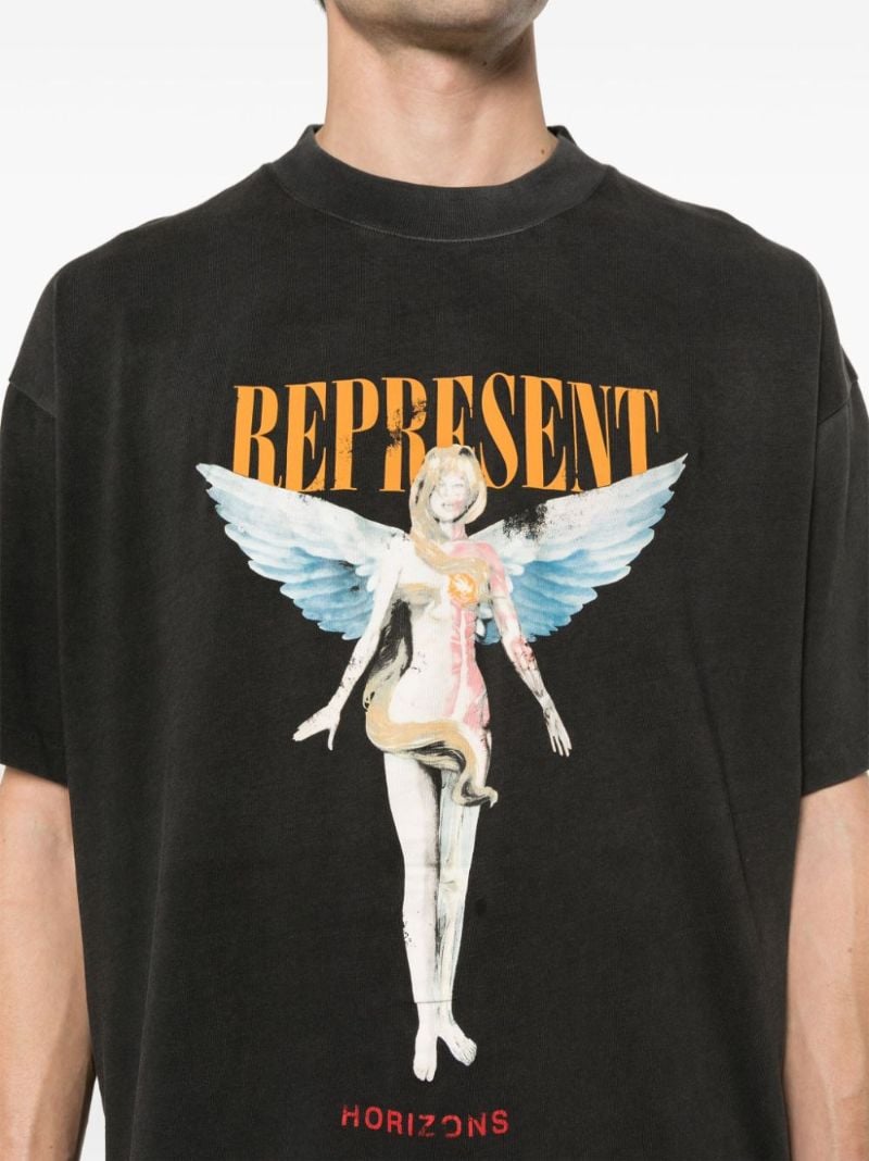 Black Graphic-print Cotton T-shirt