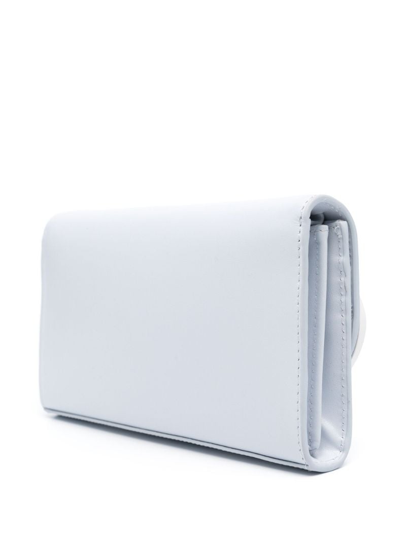 Blue 1dr Leather Clutch Bag