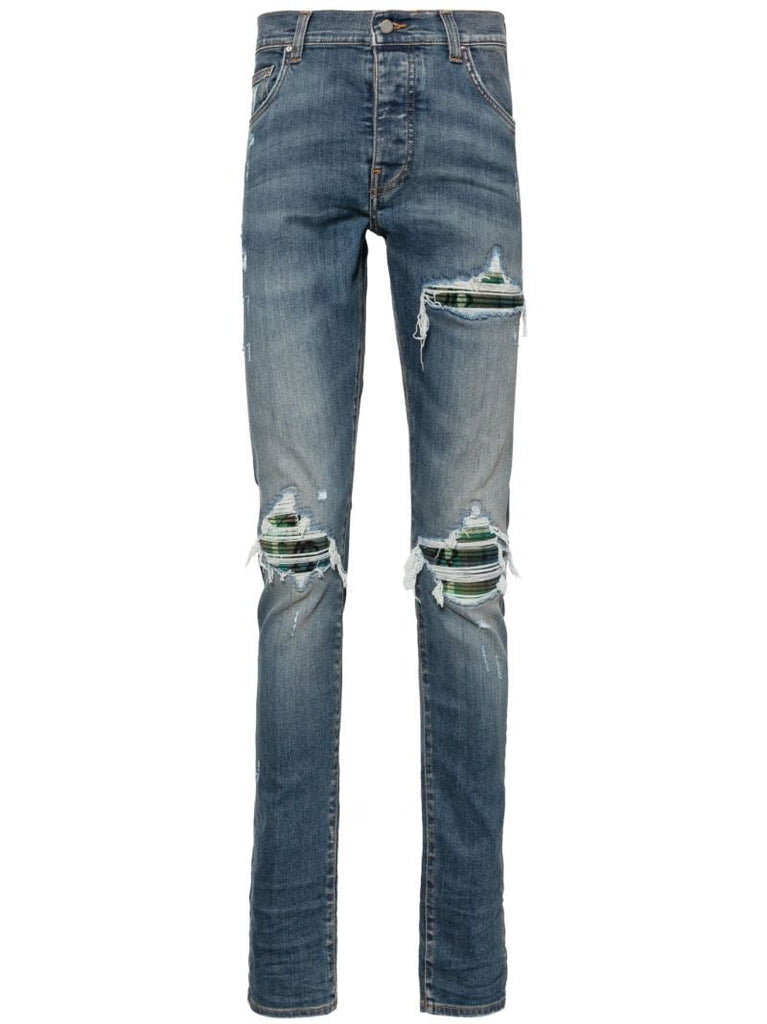 Blue Mx1 Distressed Skinny Jeans