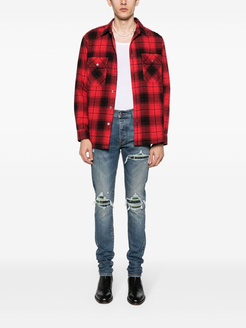 Blue Mx1 Distressed Skinny Jeans