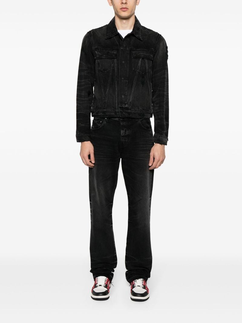 Black Distressed Ma Denim Jacket
