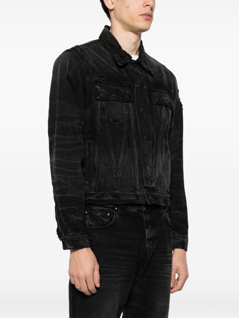 Black Distressed Ma Denim Jacket