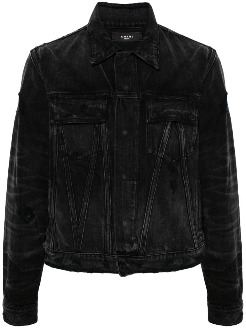 Black Distressed Ma Denim Jacket
