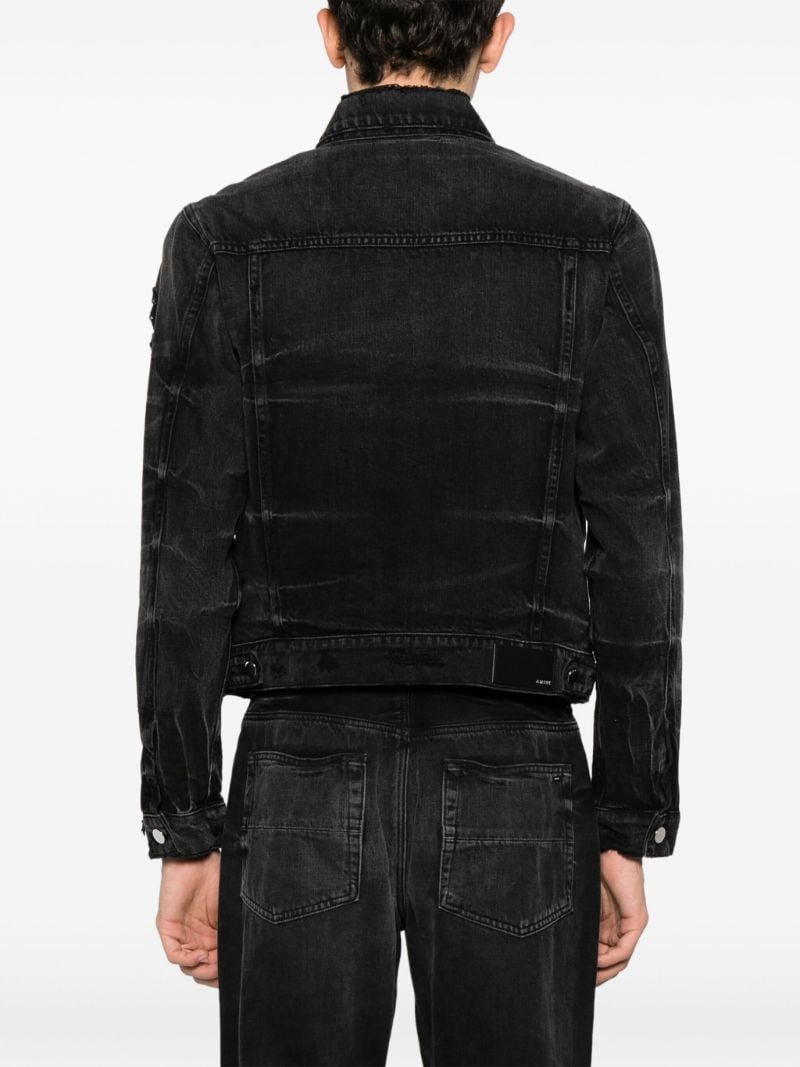 Black Distressed Ma Denim Jacket