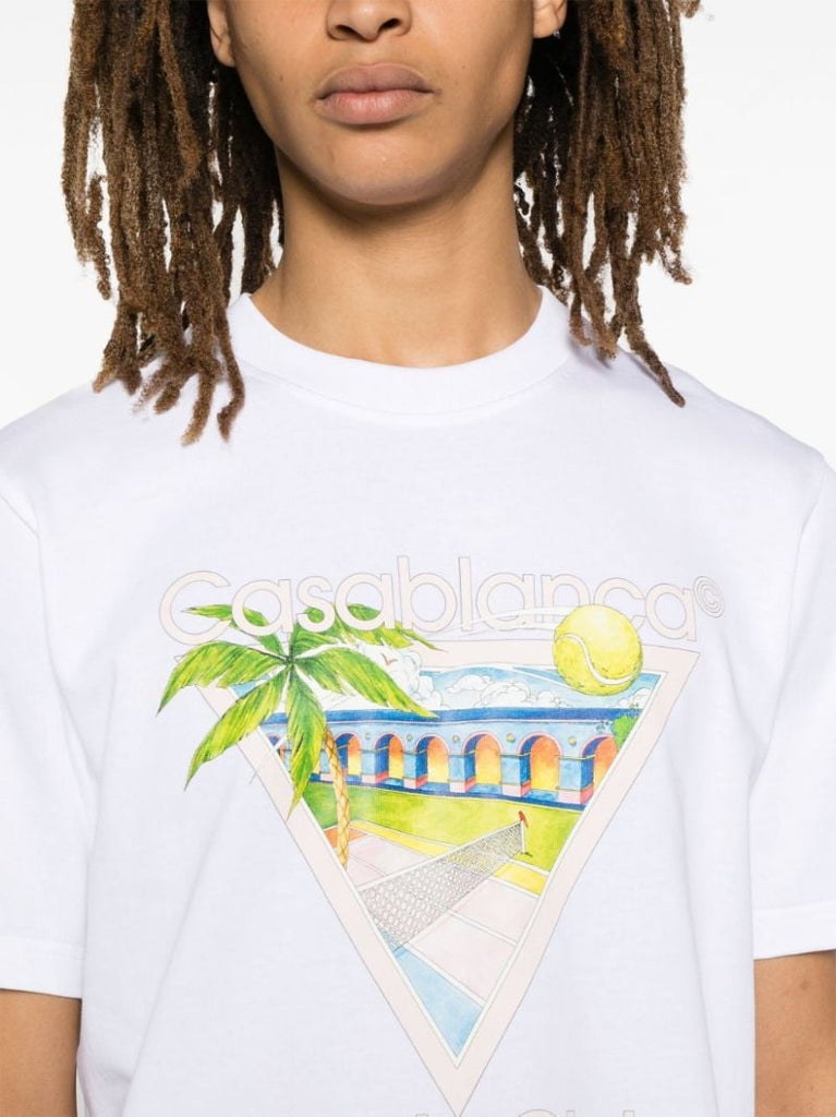 White Graphic-print Cotton T-shirt